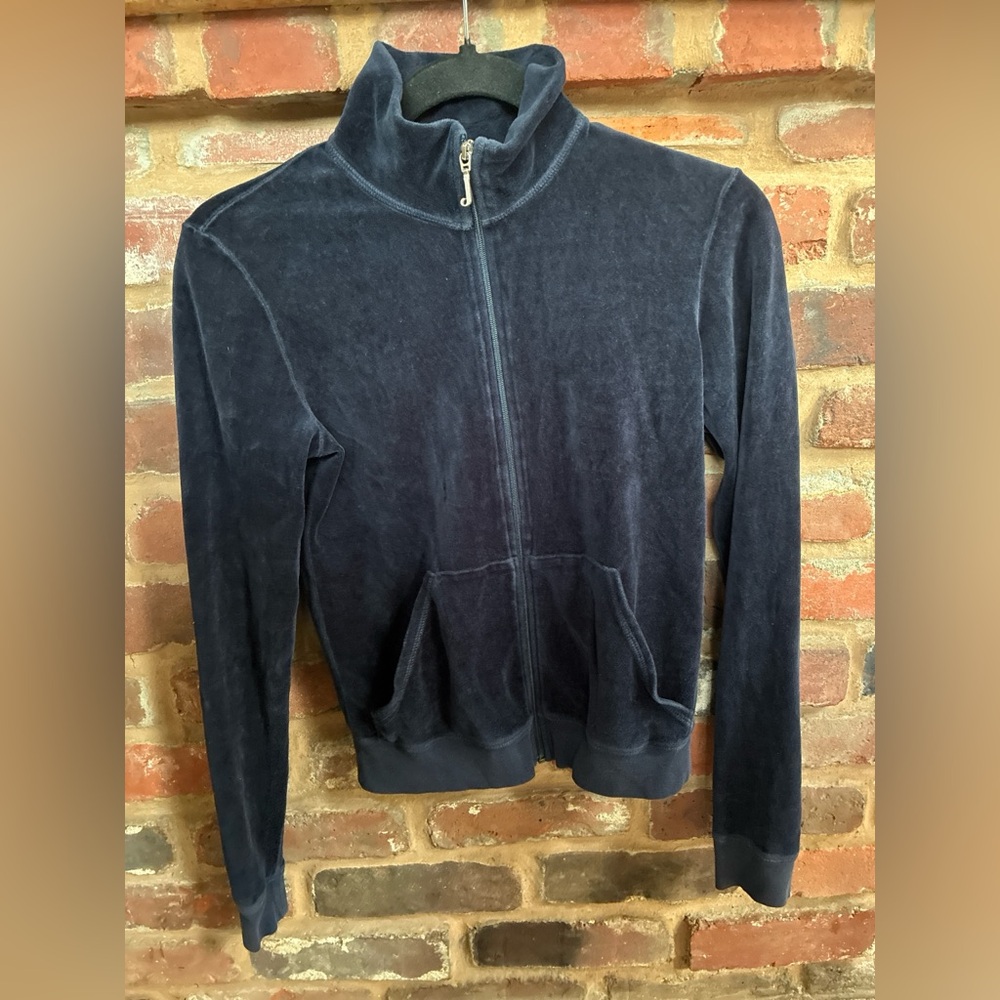 Juicy Couture Navy Blue Velour Zip Up